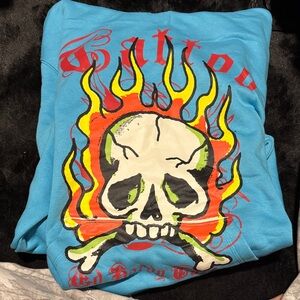 Ed hardy Blue Skull Graphic Hoodie